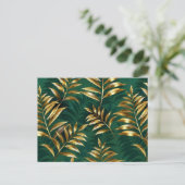 Seamless pattern with golden ferns シーズンポストカード (スタンド正面)