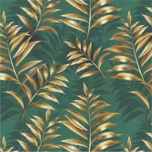 Seamless pattern with golden ferns シール (正面)