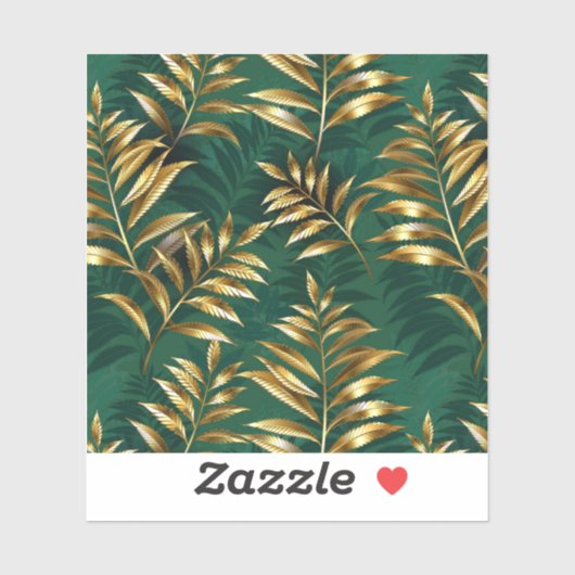 Seamless pattern with golden ferns シール (シート)