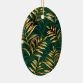 Seamless pattern with golden ferns セラミックオーナメント (右)