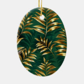 Seamless pattern with golden ferns セラミックオーナメント (裏面)