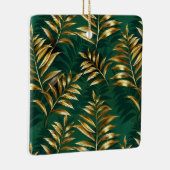 Seamless pattern with golden ferns セラミックオーナメント (右)