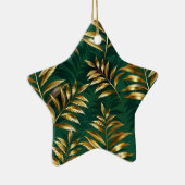 Seamless pattern with golden ferns セラミックオーナメント (右)