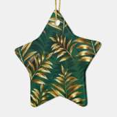 Seamless pattern with golden ferns セラミックオーナメント (左)