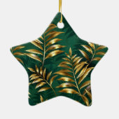 Seamless pattern with golden ferns セラミックオーナメント (裏面)