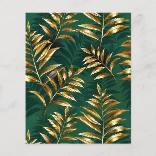 Seamless pattern with golden ferns チラシ (正面)