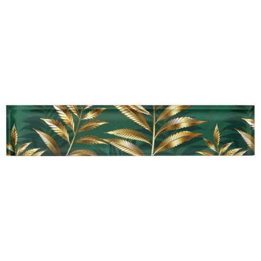 Seamless pattern with golden ferns デスクネームプレート (正面)