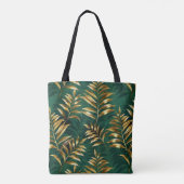 Seamless pattern with golden ferns トートバッグ (裏面)