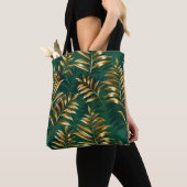 Seamless pattern with golden ferns トートバッグ (クローズアップ)