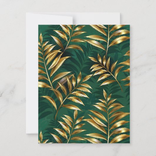 Seamless pattern with golden ferns ノートカード (正面)