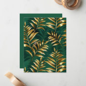 Seamless pattern with golden ferns ノートカード (正面/裏面インサイチュ)