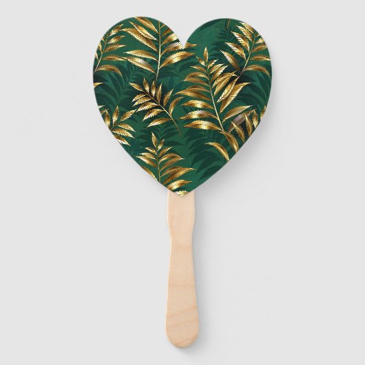 Seamless pattern with golden ferns ハンドファン (裏面)
