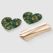 Seamless pattern with golden ferns ハンドファン (組立なし)