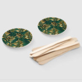 Seamless pattern with golden ferns ハンドファン (組立なし)