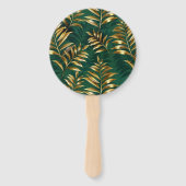 Seamless pattern with golden ferns ハンドファン (正面)
