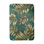 Seamless pattern with golden ferns バスマット (正面縦)