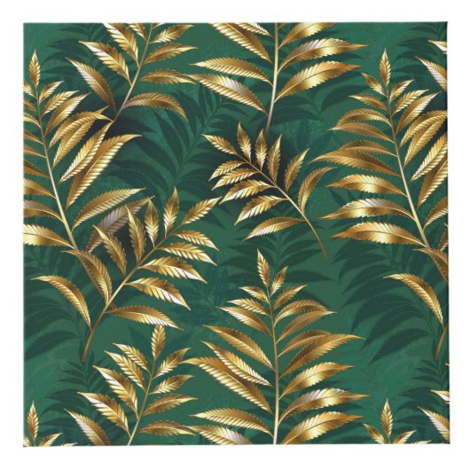 Seamless pattern with golden ferns フォトキューブ (正面)
