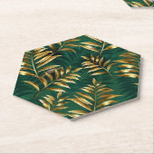 Seamless pattern with golden ferns ペーパーコースター (アングル)