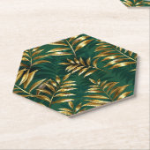 Seamless pattern with golden ferns ペーパーコースター (アングル)