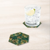 Seamless pattern with golden ferns ペーパーコースター (インサイチュ)