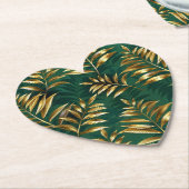 Seamless pattern with golden ferns ペーパーコースター (アングル)