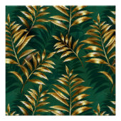 Seamless pattern with golden ferns ポスター (正面)
