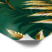 Seamless pattern with golden ferns ポスター (コーナー)