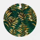 Seamless pattern with golden ferns メタルオーナメント (裏面)