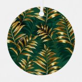 Seamless pattern with golden ferns メタルオーナメント (正面)