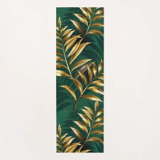 Seamless pattern with golden ferns ヨガマット (正面)