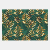 Seamless pattern with golden ferns ラッピングペーパーシート (正面2)