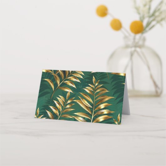 Seamless pattern with golden ferns ロイヤリティカード (正面)