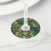 Seamless pattern with golden ferns ワイングラスタグ (クローズアップ)