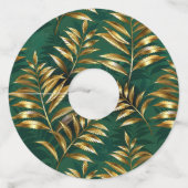 Seamless pattern with golden ferns ワイングラスタグ (裏面)