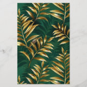 Seamless pattern with golden ferns 便箋 (正面)