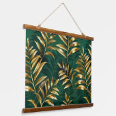 Seamless pattern with golden ferns 吊り下げ型タペストリー (傾斜あり)