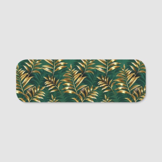 Seamless pattern with golden ferns 名札 (正面)