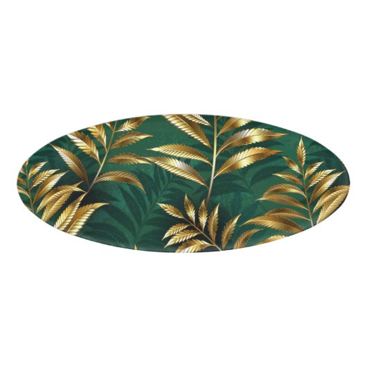 Seamless pattern with golden ferns 名札 (正面)