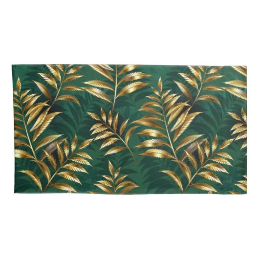 Seamless pattern with golden ferns 枕カバー (裏面-右)