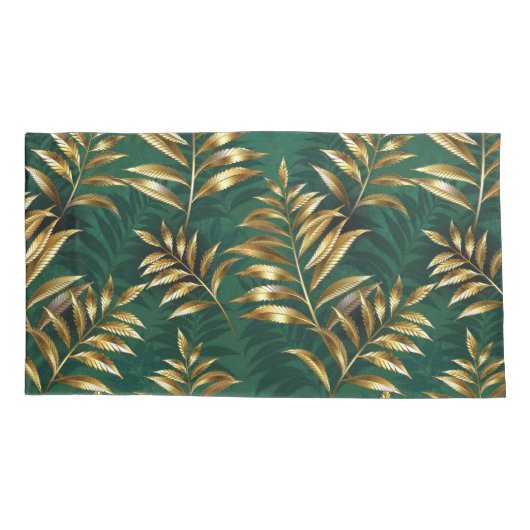 Seamless pattern with golden ferns 枕カバー (裏面-左)