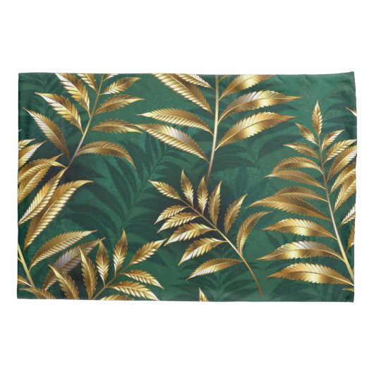 Seamless pattern with golden ferns 枕カバー (裏面)
