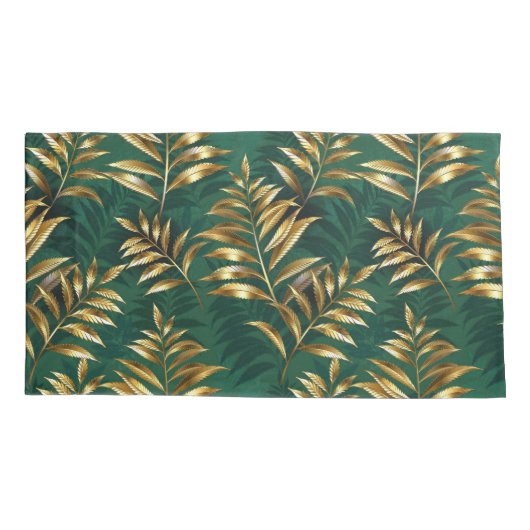 Seamless pattern with golden ferns 枕カバー (裏面)