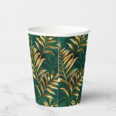 Seamless pattern with golden ferns 紙コップ (右)