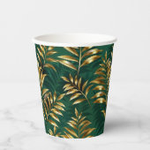 Seamless pattern with golden ferns 紙コップ (正面)