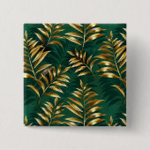Seamless pattern with golden ferns 缶バッジ (正面)