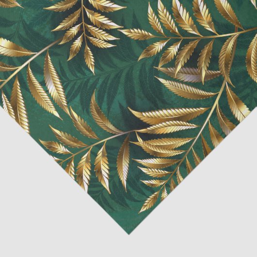 Seamless pattern with golden ferns 薄葉紙 (詳細)