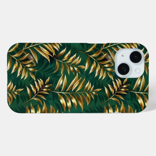 Seamless pattern with golden ferns Case-Mate iPhoneケース (裏面 (横))