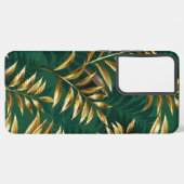 Seamless pattern with golden ferns samsung galaxyケース (裏面横)
