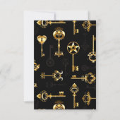 Seamless Pattern with Golden Keys カード (正面)