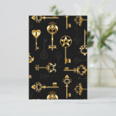 Seamless Pattern with Golden Keys カード (スタンド正面)